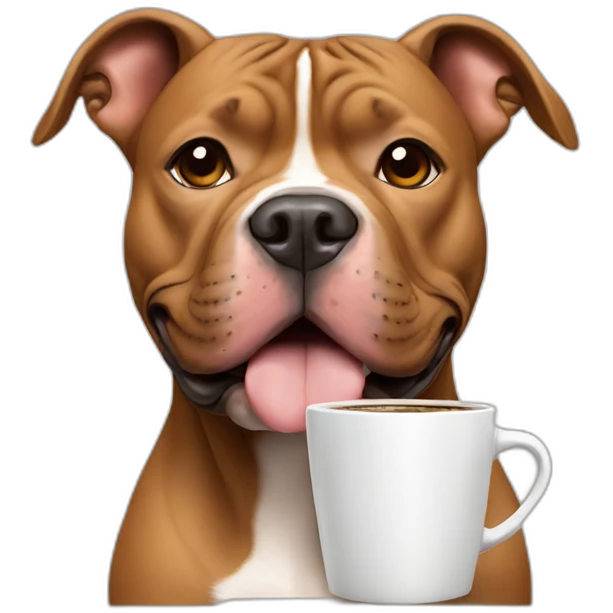 Pitbull drinking coffee emoji