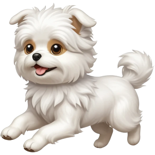 Maltese dog escaping emoji