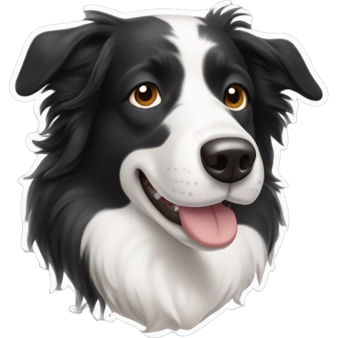 un perro de raza Border Collie, que tan manchas marrones y blancas emoji