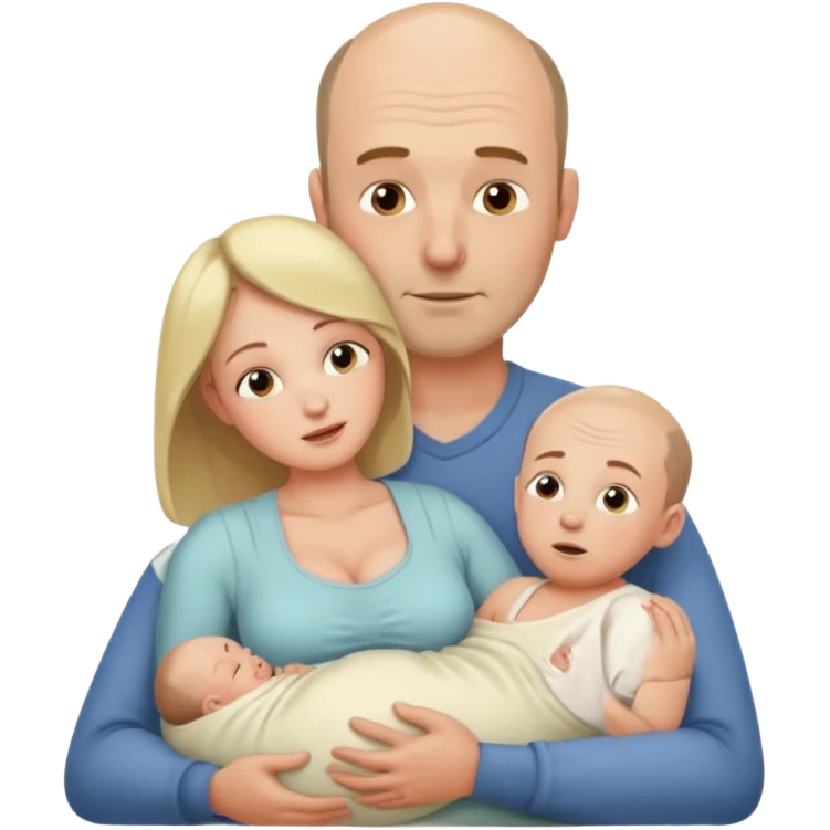 Mother breastfeeding adult balding man emoji