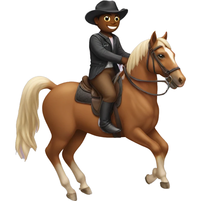 Cat riding a horse emoji