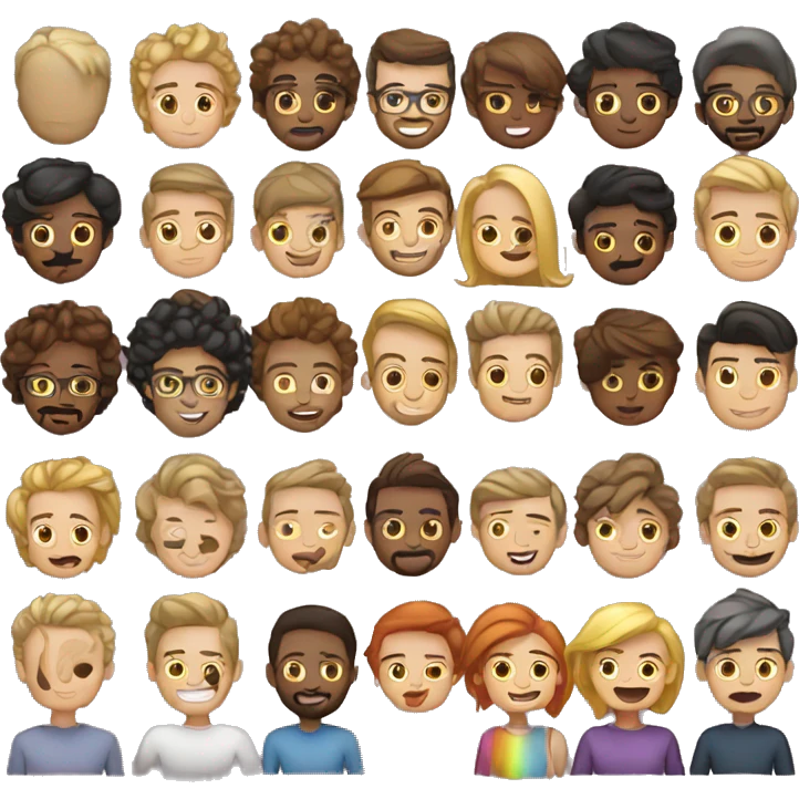 Friend group with mixed homosexual and heterosexual men and women that are not well emoji