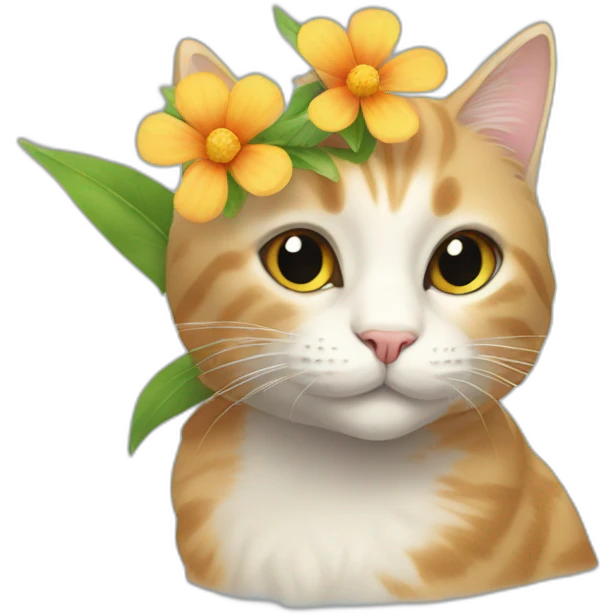 cat with flower emoji