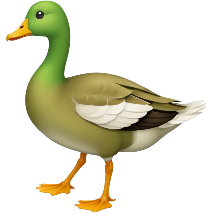 Make an emoji for a goose that's green (dominant colour #39C700). Use the existing goose emoji for inspiration. Show the whole body. Make the goose look like it's going somewhere emoji