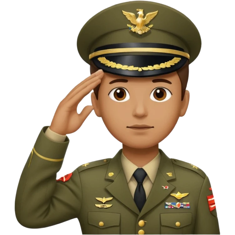 American soldier showing respect emoji