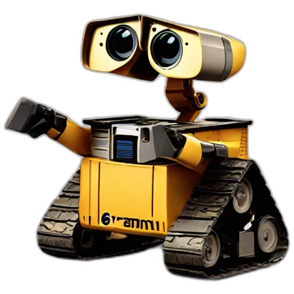 wall-e in gold emoji