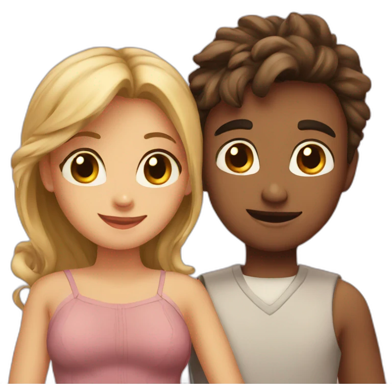 A boy and girl having romance emoji