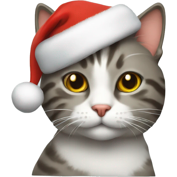 Cat with christmas hat emoji