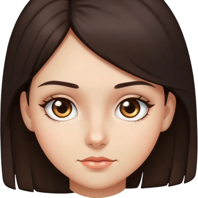 Side eye girl with dark brown hair and hazel eyes emoji