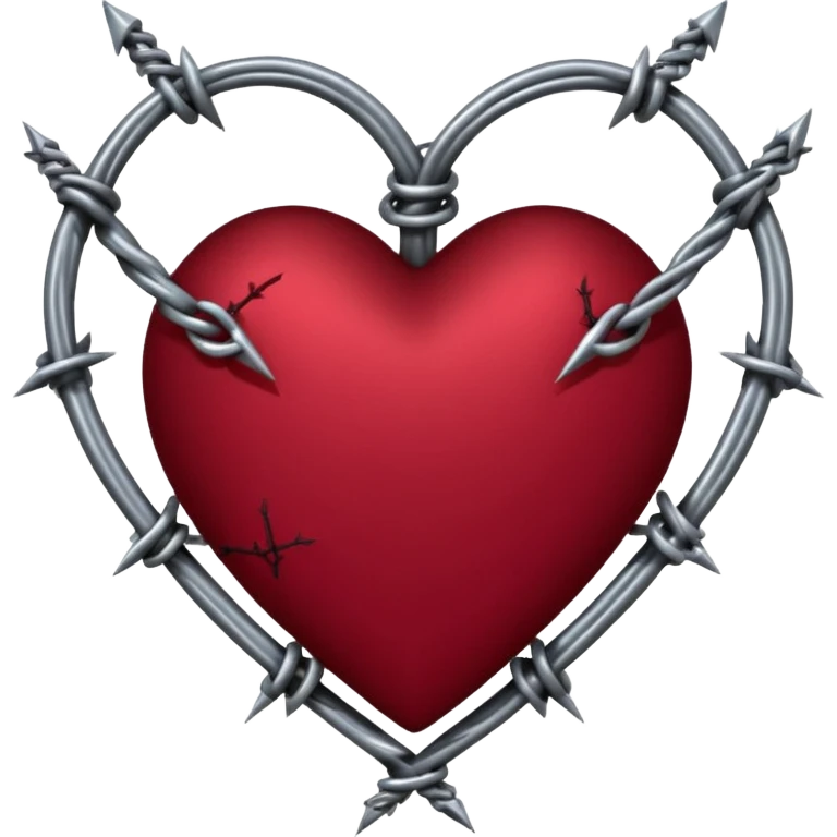heart with a dark rose and barbed wire emoji