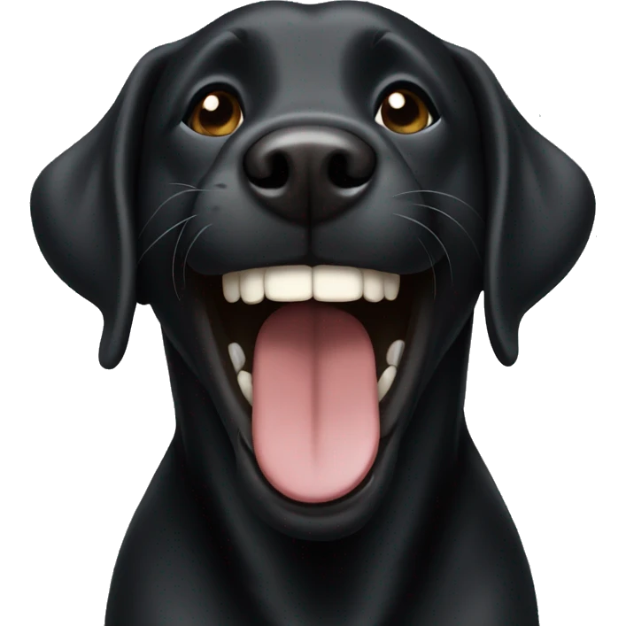 Black lab laughing emoji