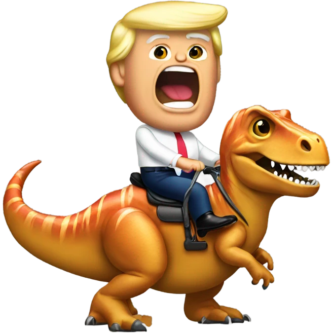Trump riding a trex  emoji
