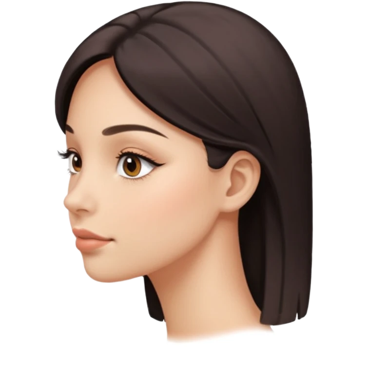 el rostro de perfil de una mujer donde simule que obtuvo un lifting facial emoji