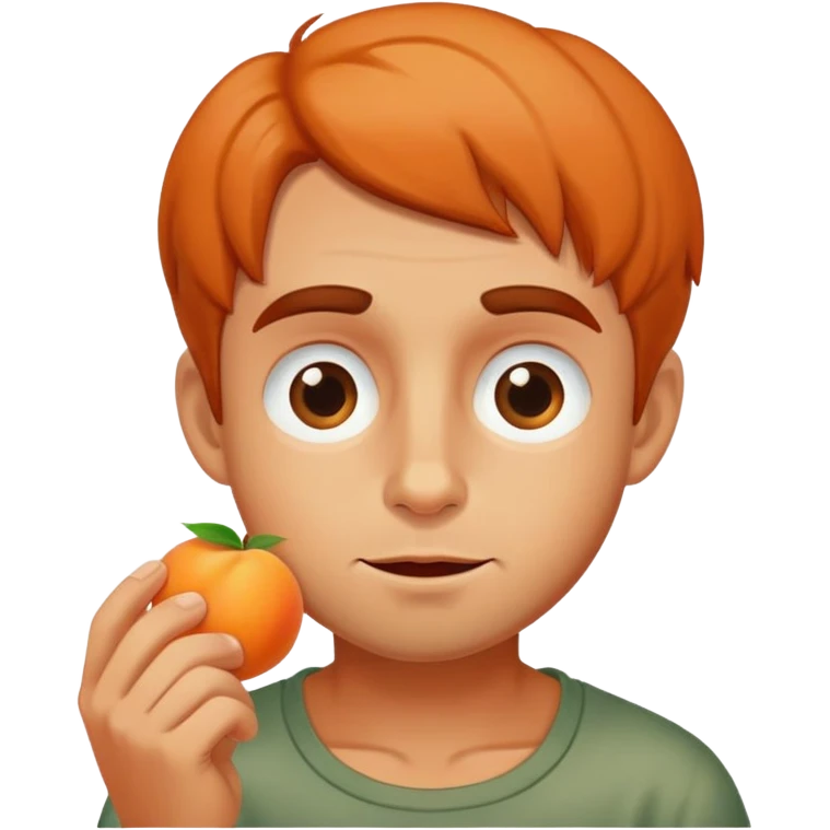 Leon eating apricot emoji