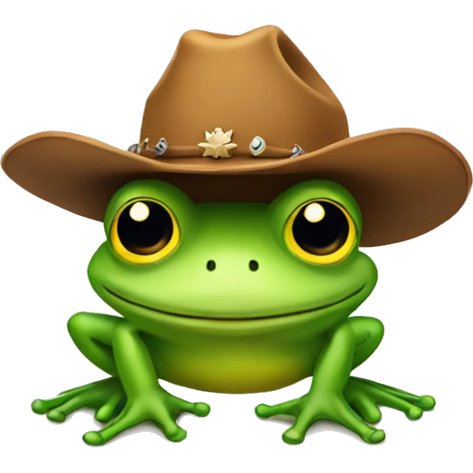 Frog wearing cowboy boots and cowboy hat emoji