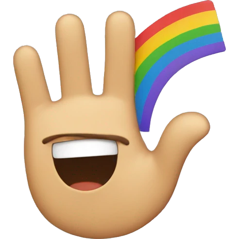 Rainbow waving emoji