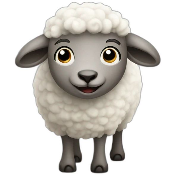 a sheep saying hi emoji