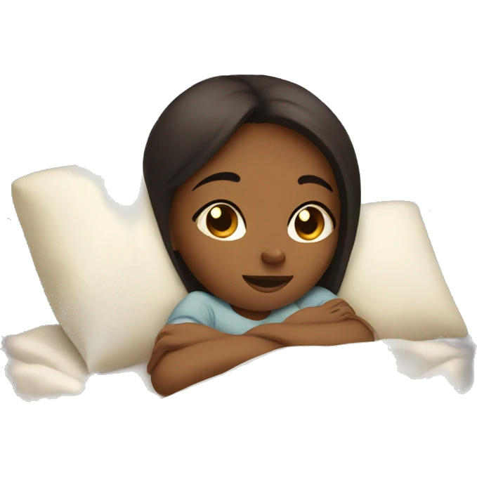 Girl snuggled in bed  emoji