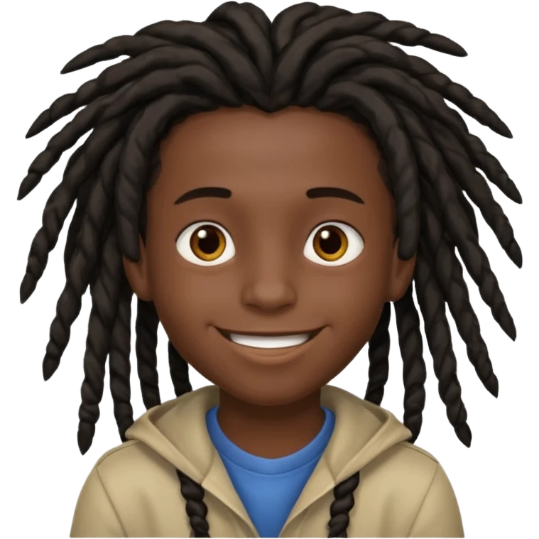 boy with dreadlocks and black skin emoji