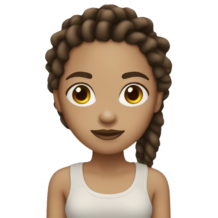 Light skin woman mini dark brown dreadlock emoji