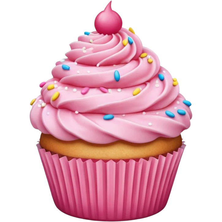 Cupcake with pink icing emoji