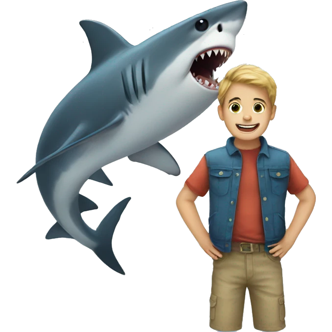 boy and shark emoji