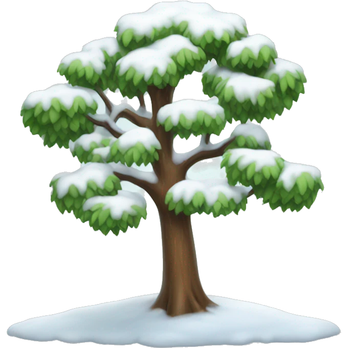 tree with snow emoji