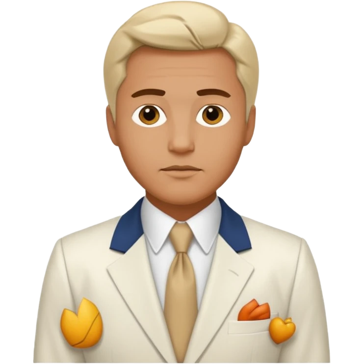 victoria man in 1980's, white suit emoji