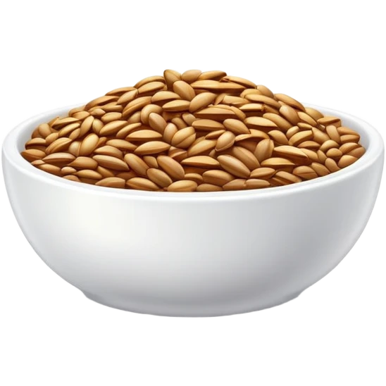 flaxseeds in a small bowl, golden brown seeds emoji