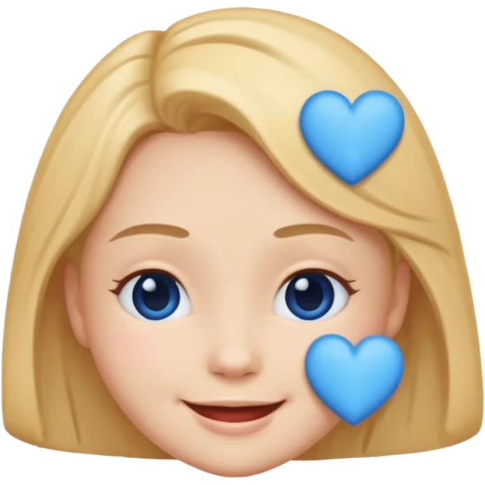 Head emoji clasic 🥰of love with blue hearts emoji