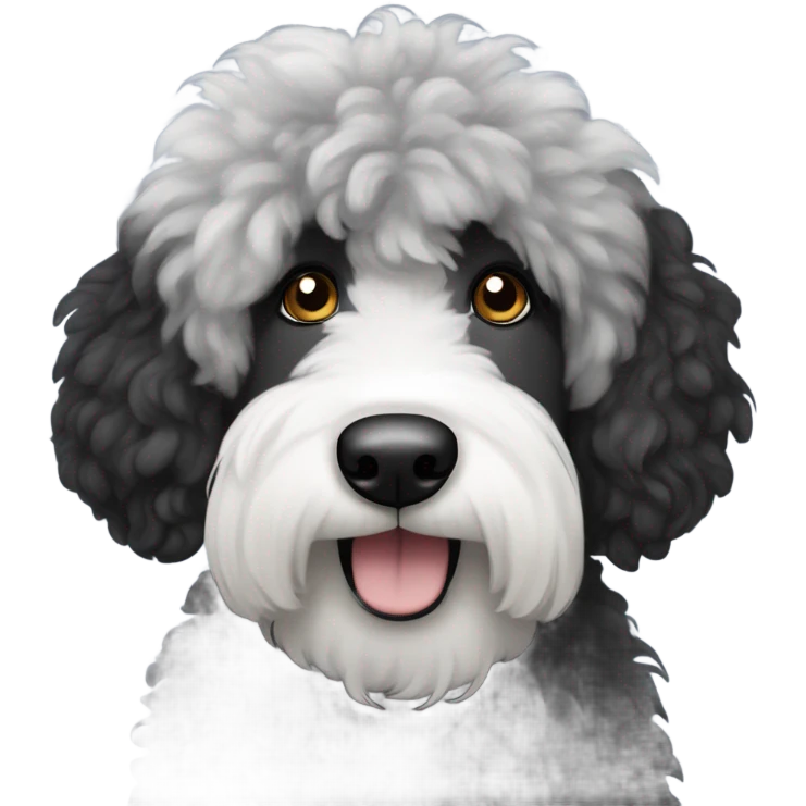 black and grey sheepadoodle emoji