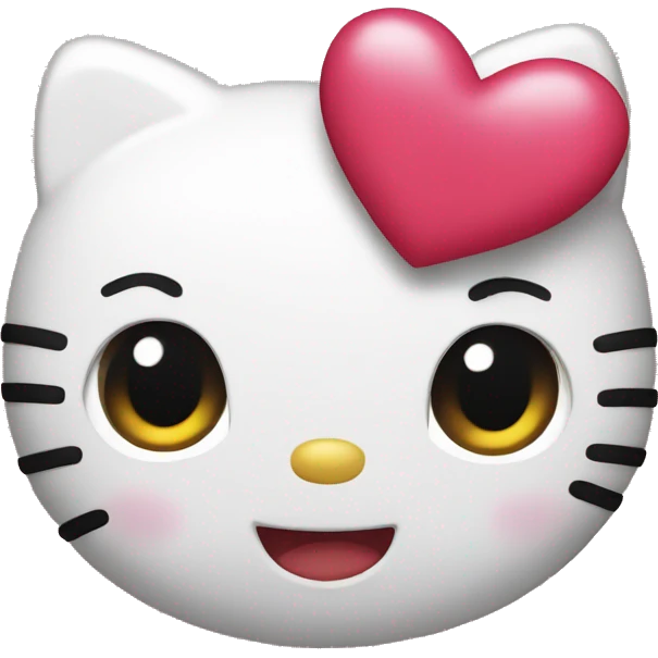 hello kitty with heart emoji