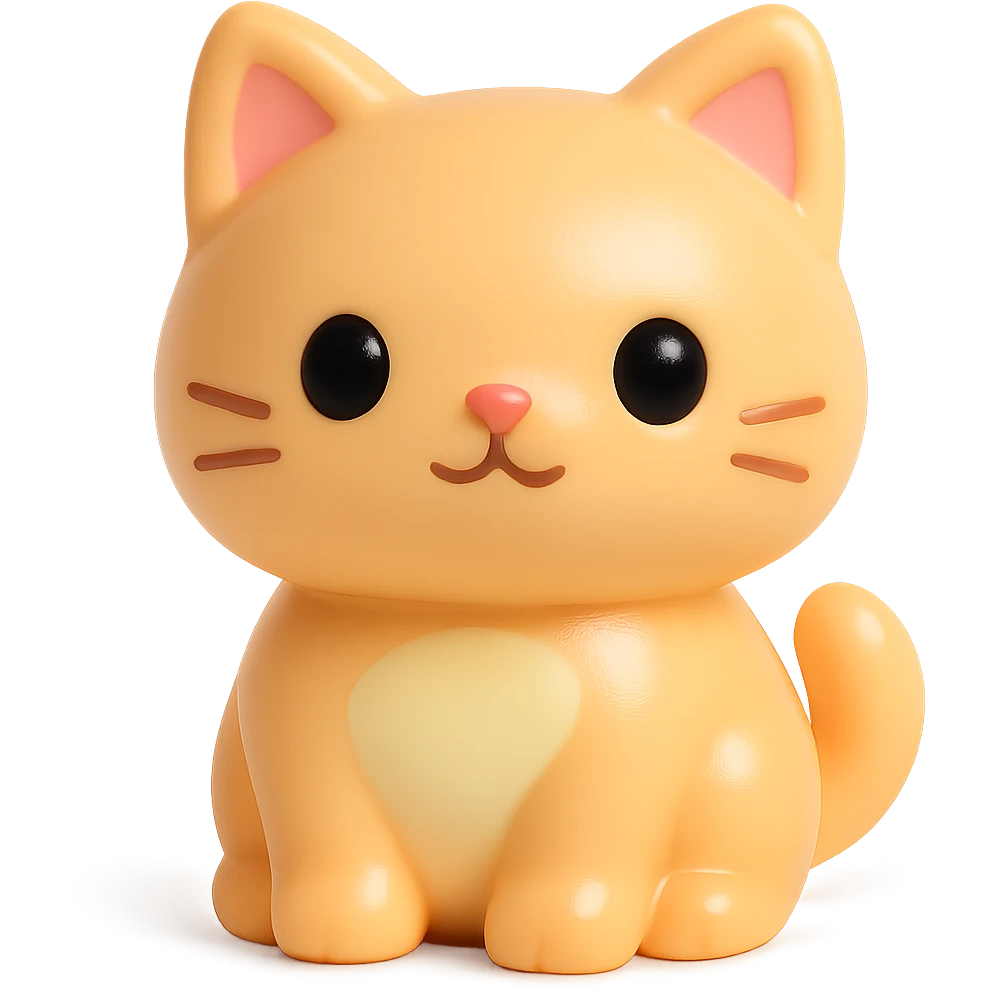 a cute cat vinyl figure style emoji