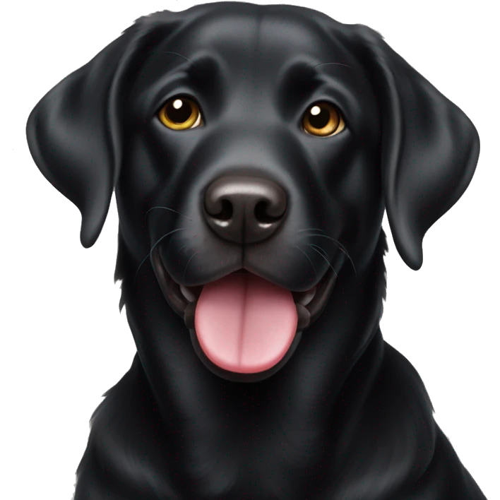 Black lab with tongue out emoji