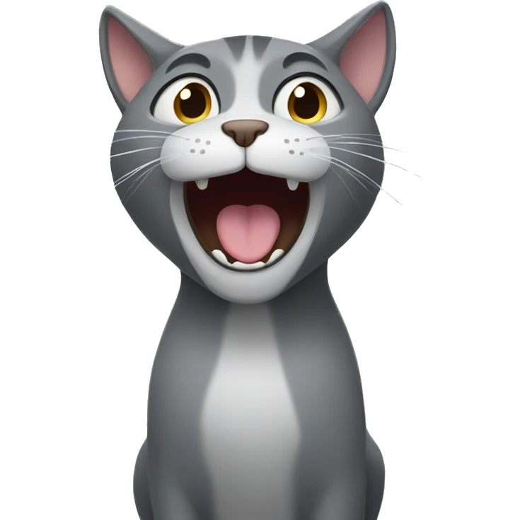 grey cat singing emoji