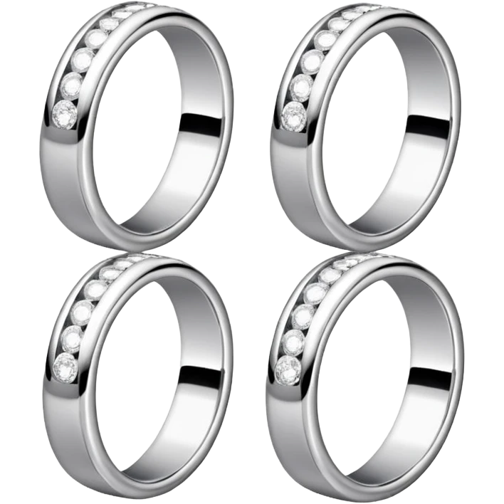 vier gleiche Eheringe Platin mit Diamant emoji