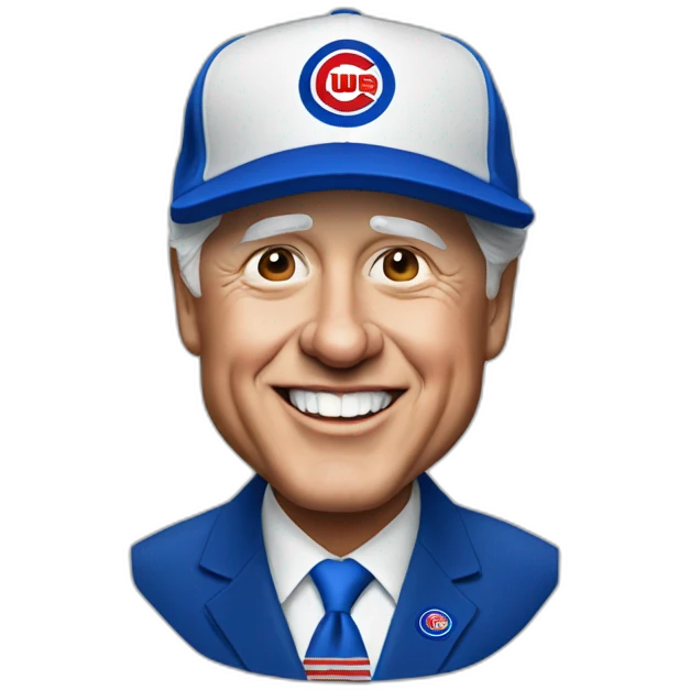 President Clinton wearing a cubs hat emoji