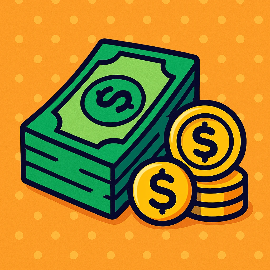 money, playful cartoon icon style emoji