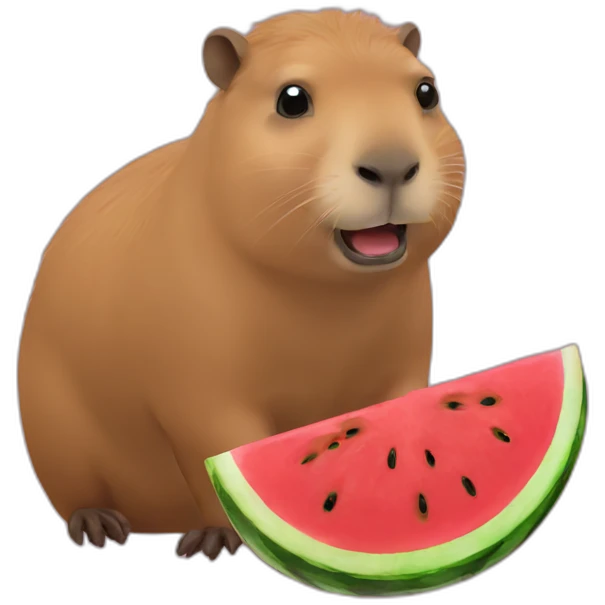 capybara eats watermelon emoji