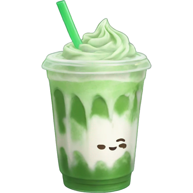 iced matcha latte, aesthetic emoji