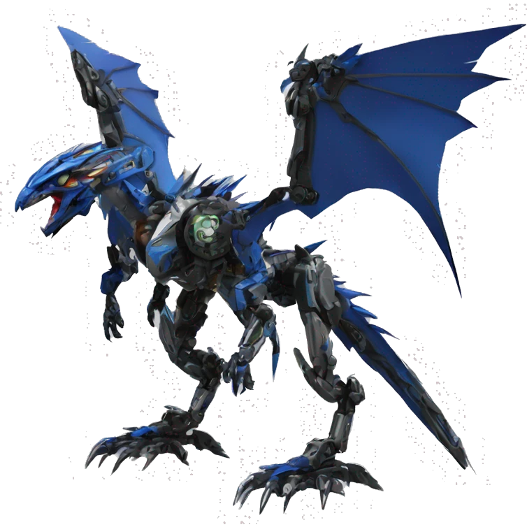 futuristic spiky raptor-dragon-Bionicle-mecha full body emoji