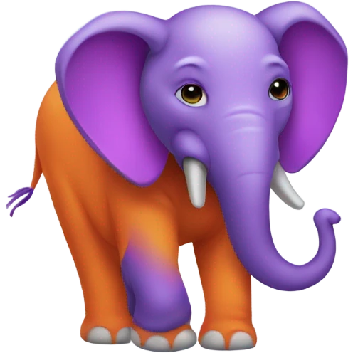 Orange and purple elephant emoji