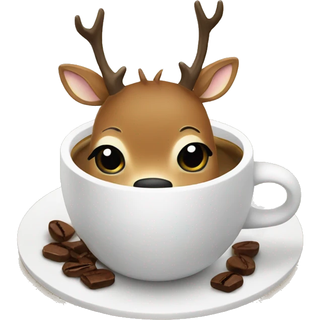 Deer with coffe emoji