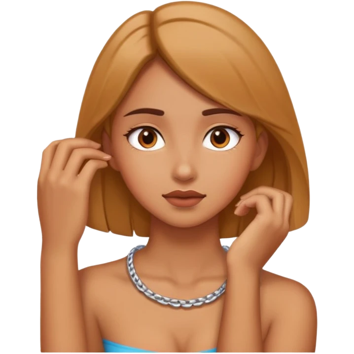 Girl hands on neck emoji