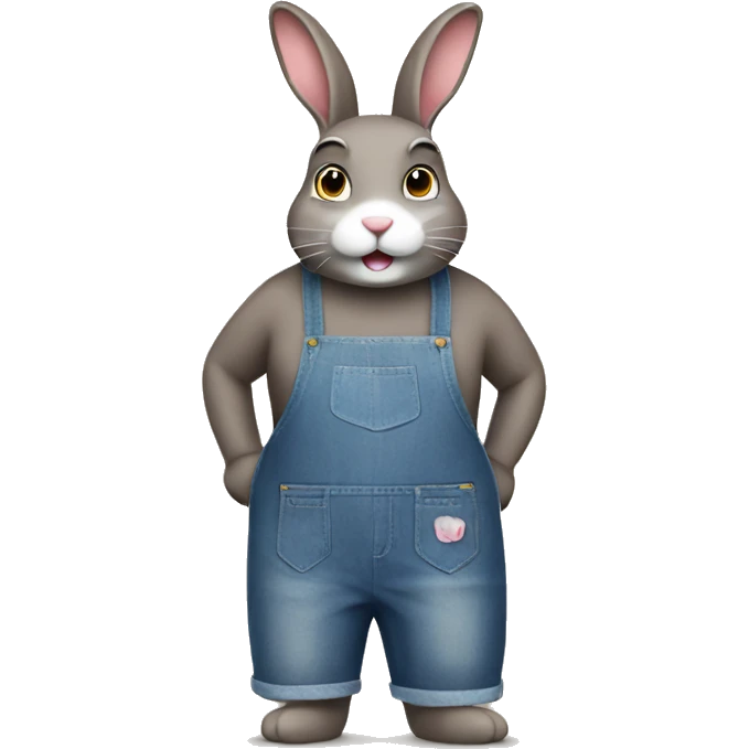 Bunny wearing a jeans apron emoji