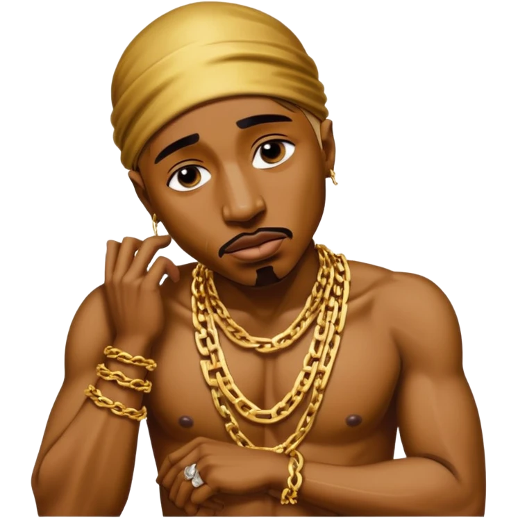 tupac but he's made of gold but he's also in an unbearable amount of pain emoji