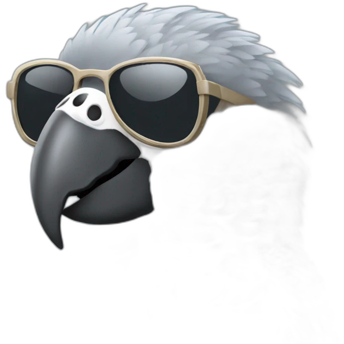 African grey parrot wearing sunglasses emoji