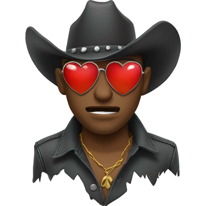 Cowboy crying sunglasses broken heart emoji