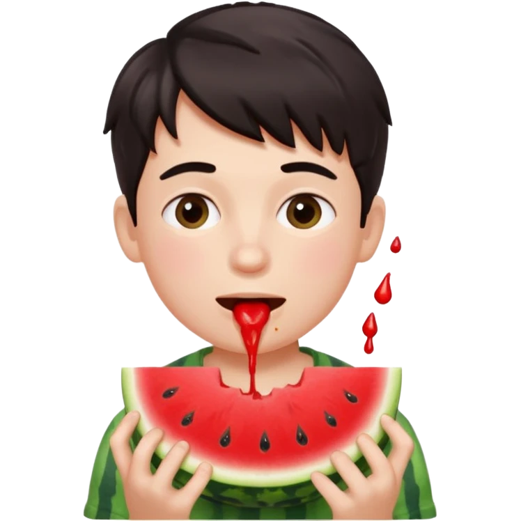 Gamin qui mange une pastèque emoji