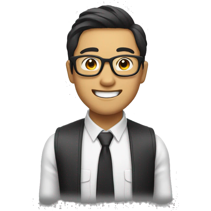 asian guy with black uy laughing glasses emoji